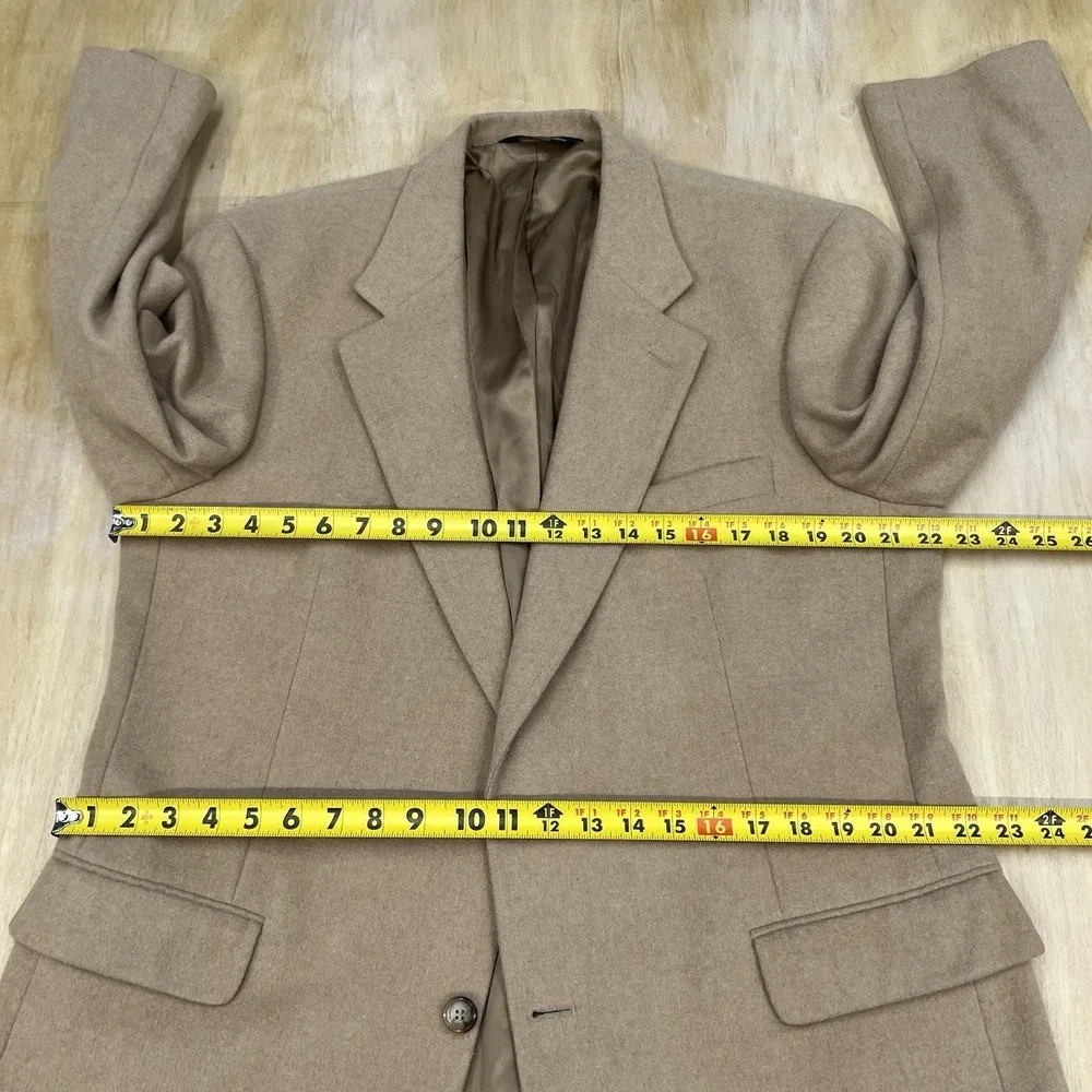 Vintage Brooks Brothers Camel Hair Blazer Jacket Sport Coat Mens 43R Khaki